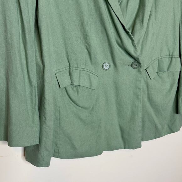 Thakoon Collective Green Oversized Linen Blend Blazer Women’s Size 6 Lightweight - Picture 4 of 9